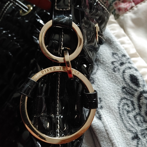 Charles David Embossed Caroline Bag Black NWT - Picture 6 of 11